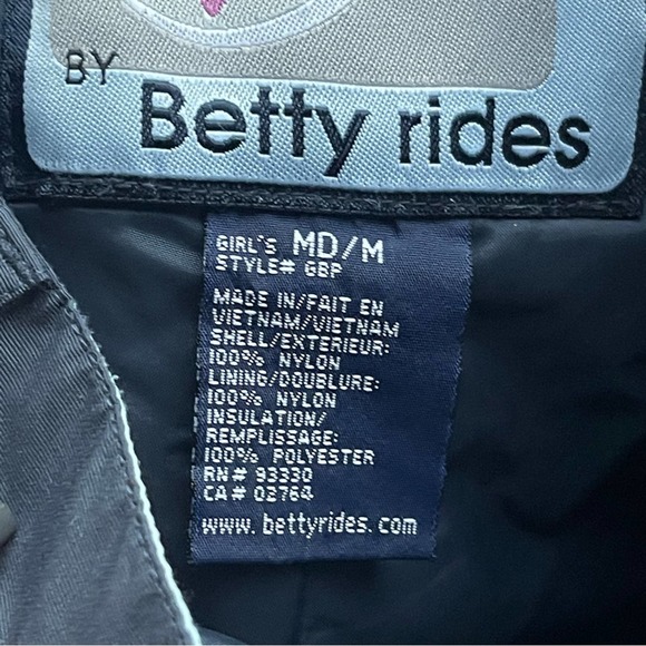 Betty Rides Snow Pants Girls‎ Medium Blue Gray Winter Snowboard - Picture 6 of 7